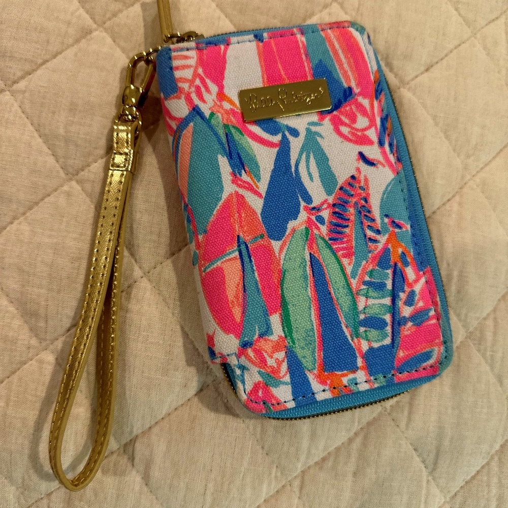 LILLY PULITZER WALLET WRISTLET SMALLER PHONE CASE